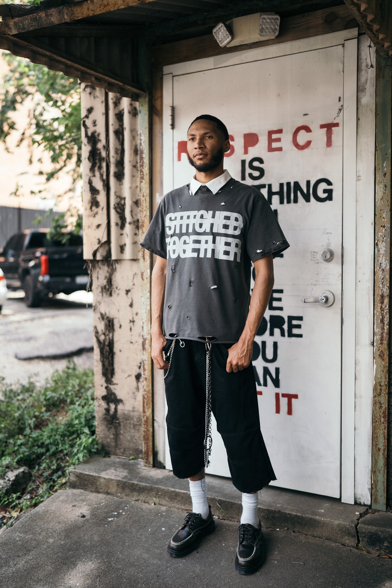 Ash Grey Stitched Together Logo T-Shirt