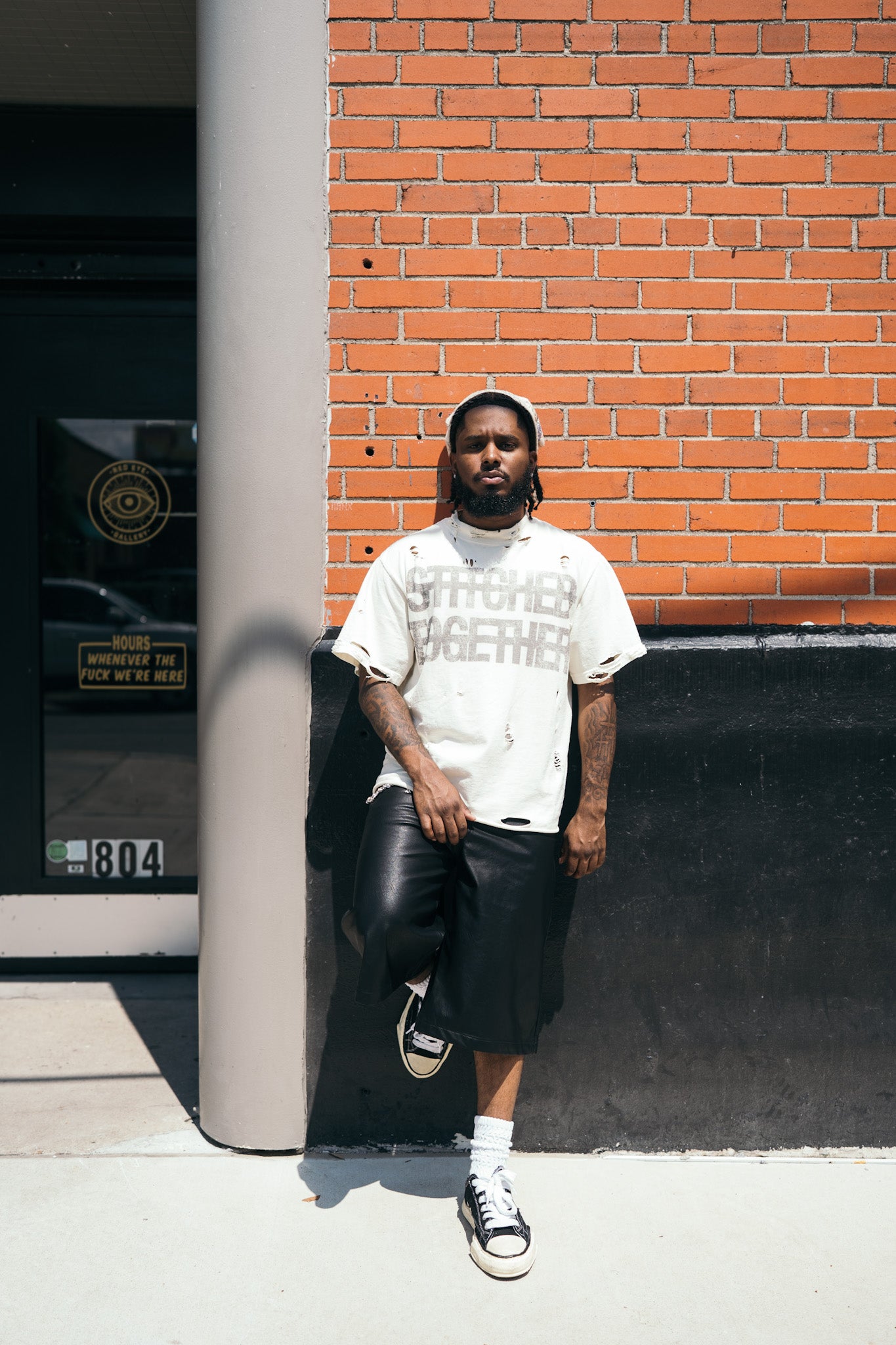 Beige Stitched Together Logo T-Shirt