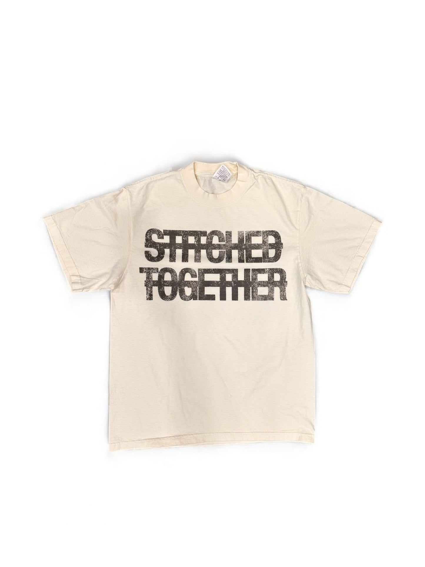 Beige Stitched Together Logo T-Shirt